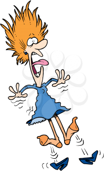 Royalty Free Clipart Image of a Screaming Woman