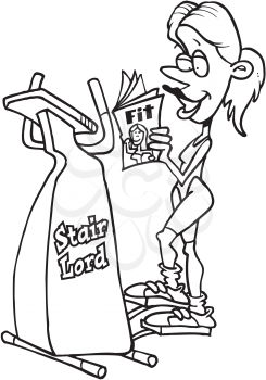 Royalty Free Clipart Image of a Woman Exercising