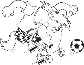 Royalty Free Clipart Image of a Horse Soccer Player