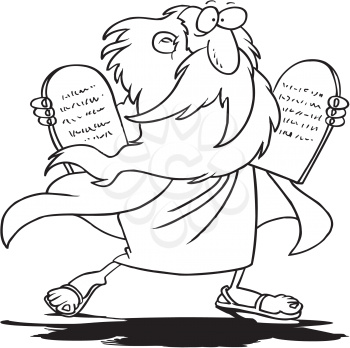 Royalty Free Clipart Image of Moses With Tablets