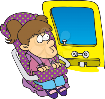 Royalty Free Clipart Image of a Child in a Carseat
