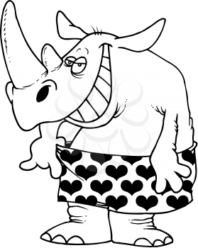 Royalty Free Clipart Image of a Rhinoceros