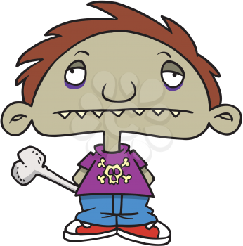 Royalty Free Clipart Image of a Zombie Boy