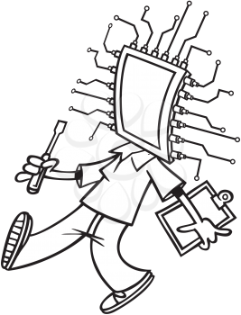 Royalty Free Clipart Image of a Chip Head