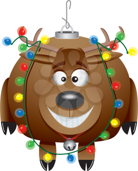 Royalty Free Clipart Image of a Reindeer Christmas Ornament