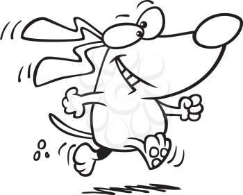 Royalty Free Clipart Image of a Running Dog