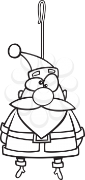 Royalty Free Clipart Image of a Santa Ornament