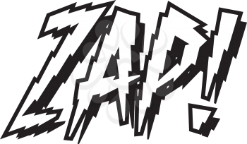 Royalty Free Clipart Image of the Word Zap
