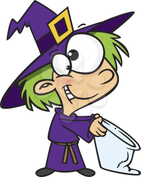 Royalty Free Clipart Image of a Little Witch