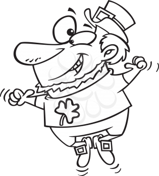 Royalty Free Clipart Image of a Happy Leprechaun