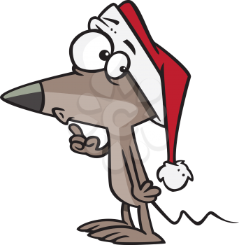 Royalty Free Clipart Image of a Santa Dog