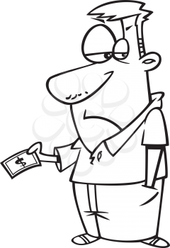 Royalty Free Clipart Image of a Man Holding Money