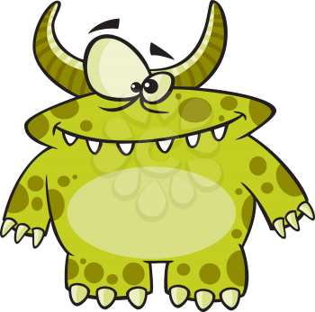 Royalty Free Clipart Image of a Green Monster 