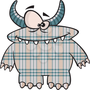 Royalty Free Clipart Image of a Plaid Monster