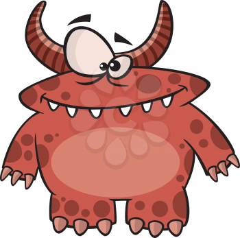 Royalty Free Clipart Image of a Red Monster