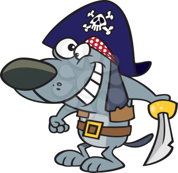 Royalty Free Clipart Image of a Pirate Dog