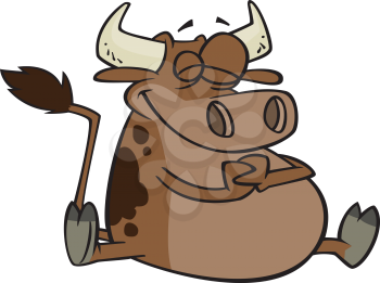 Royalty Free Clipart Image of a Fat Cow
