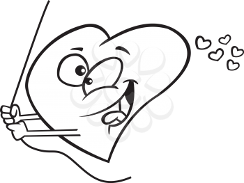 Royalty Free Clipart Image of a Heart Swinging