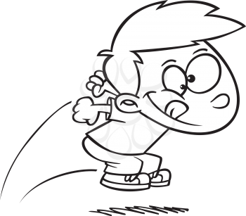 Royalty Free Clipart Image of a Boy Jumping