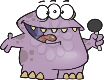 Royalty Free Clipart Image of a Karaoke Monster