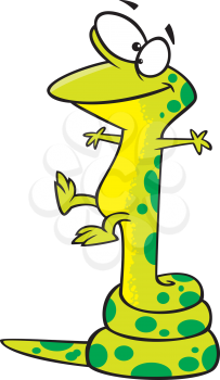 Royalty Free Clipart Image of a Lizard With a Long Tail