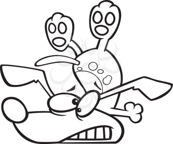 Royalty Free Clipart Image of a Flipped Dog