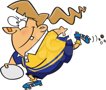Royalty Free Clipart Image of a Woman Playing Rugby