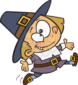 Royalty Free Clipart Image of a Happy Pilgrim