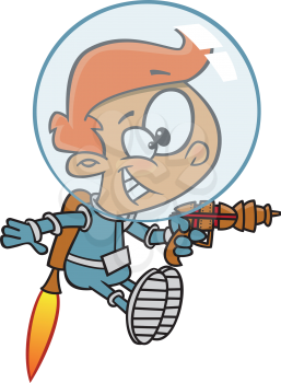 Royalty Free Clipart Image of a Space Boy