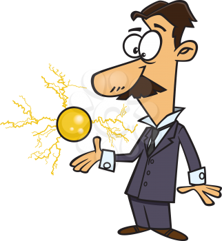 Royalty Free Clipart Image of a Man With a Gold Ball