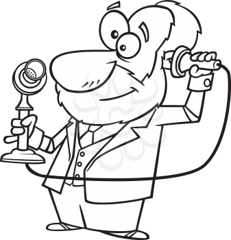 Royalty Free Clipart Image of a Man on the Phone