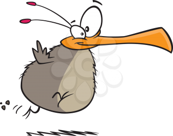 Royalty Free Clipart Image of a Bird Trying to Fly
