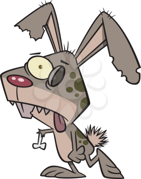 Royalty Free Clipart Image of a Zombie Bunny