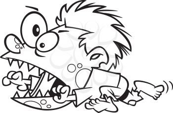 Royalty Free Clipart Image of a Hyper Zombie