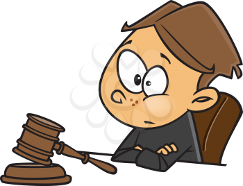 Royalty Free Clipart Image of a Kid Judge
