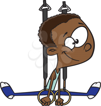 Royalty Free Clipart Image of a Boy on the Rings