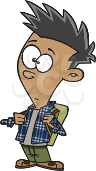 Royalty Free Clipart Image of a Teen Boy with a Backpack