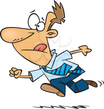 Royalty Free Clipart Image of a Business Man Running