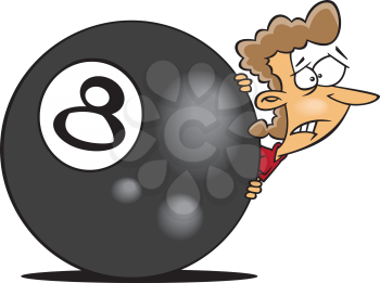 Royalty Free Clipart Image of Someone Behind the Eight Ball
