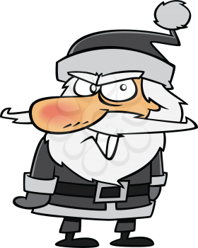 Royalty-free clipart image of a Santa in a black suit