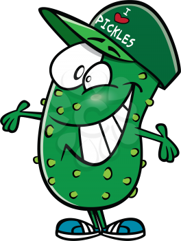Royalty-free clipart image of a pickle character