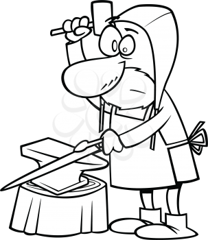 Royalty-free clipart image of an armorer