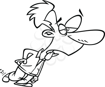 Royalty-free clipart image of an exhausted man on Black Friday