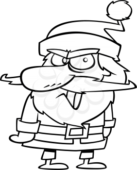 Royalty-free clipart image of a Santa in a black suit