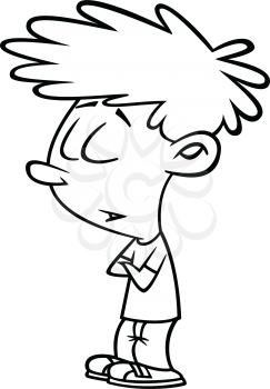 Royalty-free clipart image of a boy in a moment of meditation