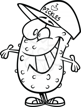Royalty-free clipart image of a pickle character