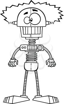 Royalty-free clipart image of a red robot