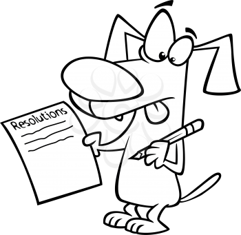 Royalty-free clipart image for New Year resolutions