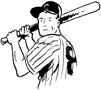 Royalty Free Clipart Image of a Baseball Player