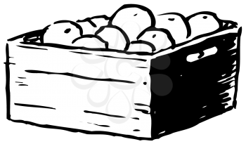 Royalty Free Clipart Image of a Box of Apples